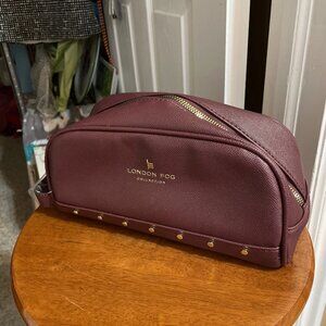 London Fog Nora Studded Cosmetic Case In Plum - NWT